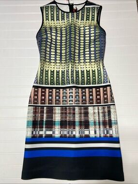 Clover Canyon Digital Neoprene Mini Dress Size S Sleeveless Body-Con NWT USA